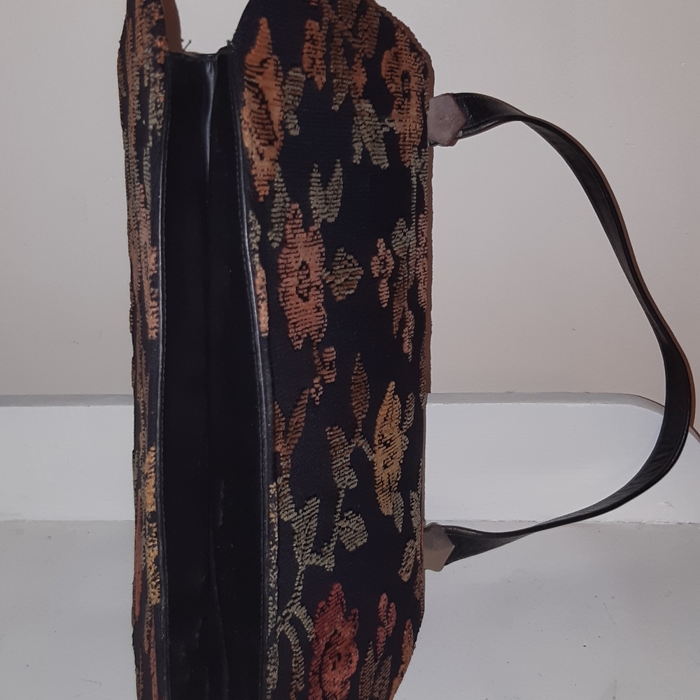 Vintage Fiesta Women's hands Bag needlepoint multicolore made In Canada 14"X10" - Picture 3 of 10